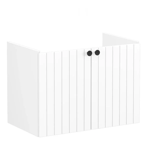 VitrA Root Groove 80cm 2 Door Wall Hung Washbasin Unit - Matt White