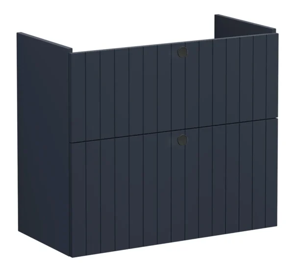 VitrA Root Groove 80cm 2 Drawer Slim Washbasin Unit - Matt Dark Blue