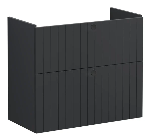 VitrA Root Groove 80cm 2 Drawer Slim Washbasin Unit - Matt Graphite