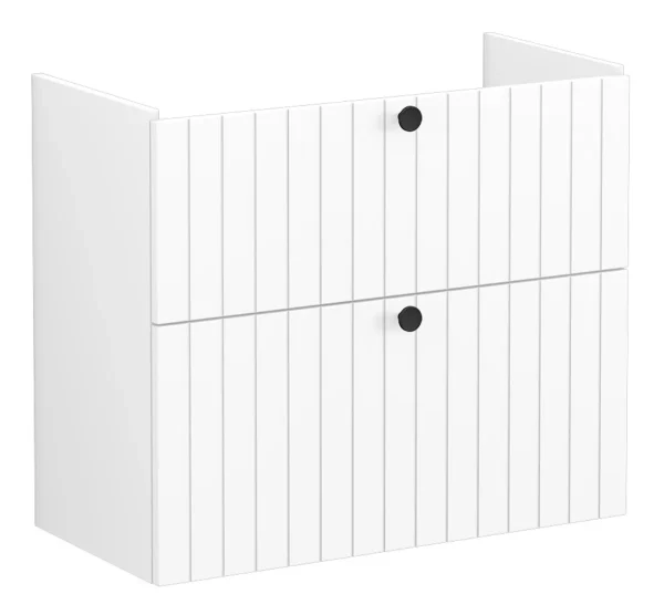 VitrA Root Groove 80cm 2 Drawer Slim Washbasin Unit - Matt White