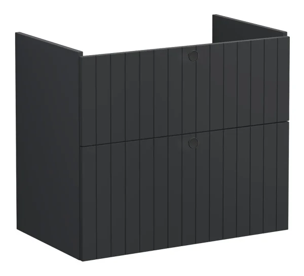 VitrA Root Groove 80cm 2 Drawer Washbasin Unit - Matt Graphite