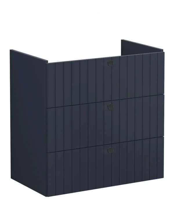 VitrA Root Groove 80cm 3 Drawer Washbasin Unit - Matt Dark Blue