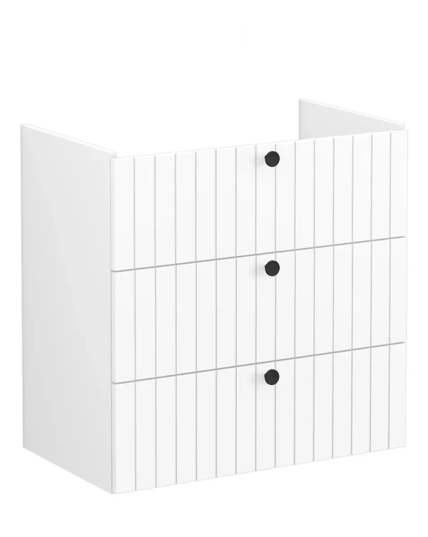 VitrA Root Groove 80cm 3 Drawer Washbasin Unit - Matt White