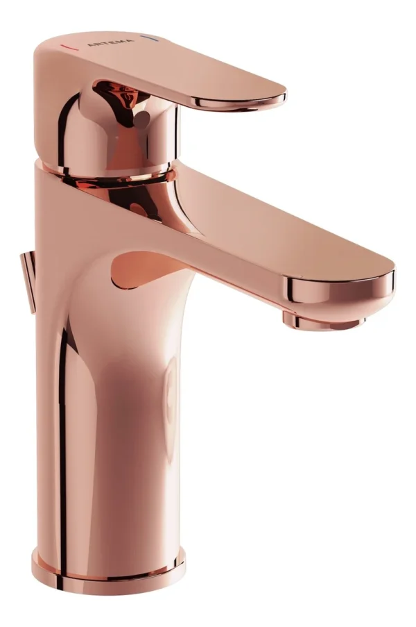 VitrA Root Round Basin Mixer w/Waste Lever - Soft Copper