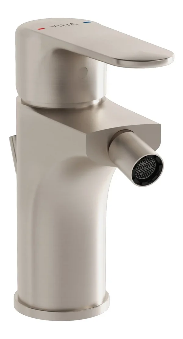 VitrA Root Round Bidet Mixer - Brushed Nickel
