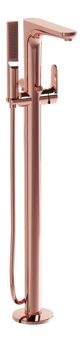 VitrA Root Round Floor Standing Bath/Shower Mixer - Soft Copper