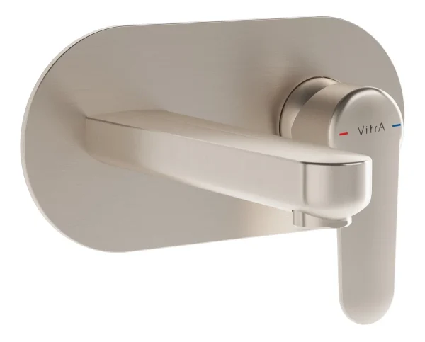 VitrA Root Round Integrated Basin Mixer - Brushed Nickel