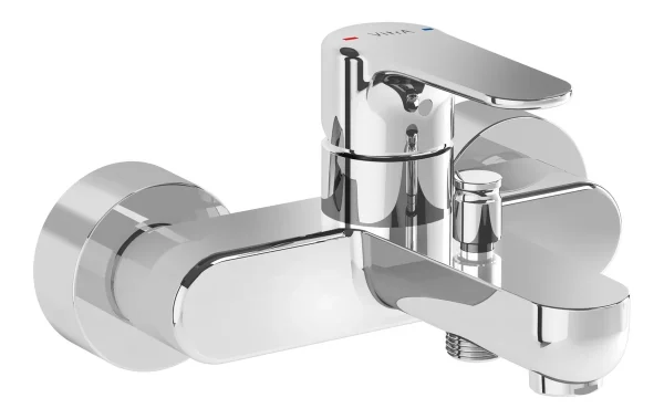 VitrA Root Round Wall Mounted Bath/Shower Mixer - Chrome