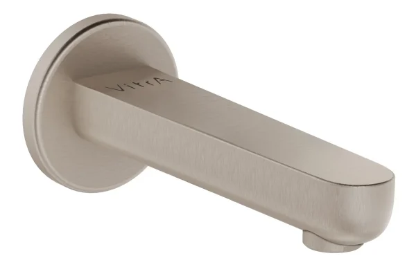 VitrA Root Round Wall Mounted Bath Spout - Brushed Nickel