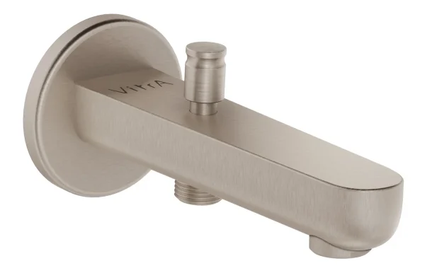 VitrA Root Round Wall Mounted Monohole Bath/Shower Mixer - Brushed Nickel