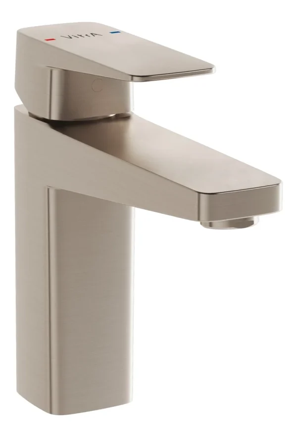 VitrA Root Square Basin Mixer - Brushed Nickel