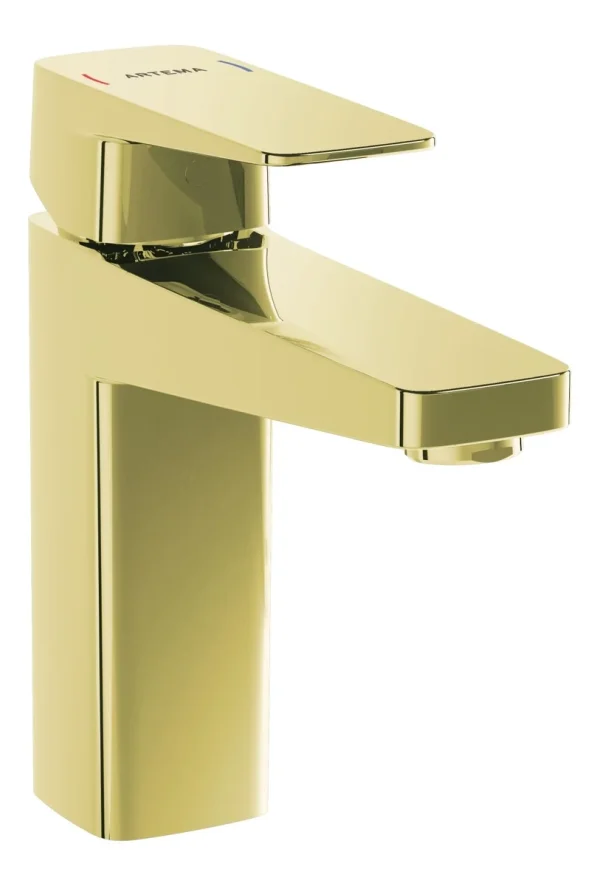 VitrA Root Square Basin Mixer - Soft Gold