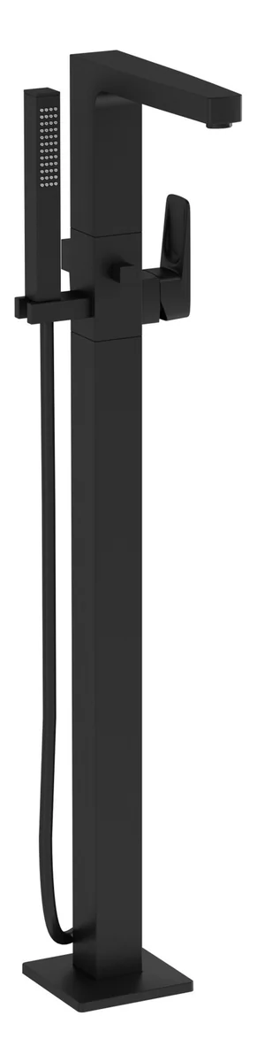 VitrA Root Square Floor Standing Bath/Shower Mixer - Matt Black