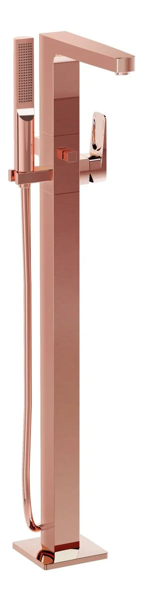 VitrA Root Square Floor Standing Bath/Shower Mixer - Soft Copper
