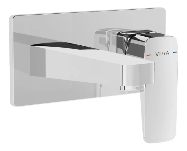 VitrA Root Square Wall Mounted Basin Mixer - Chrome
