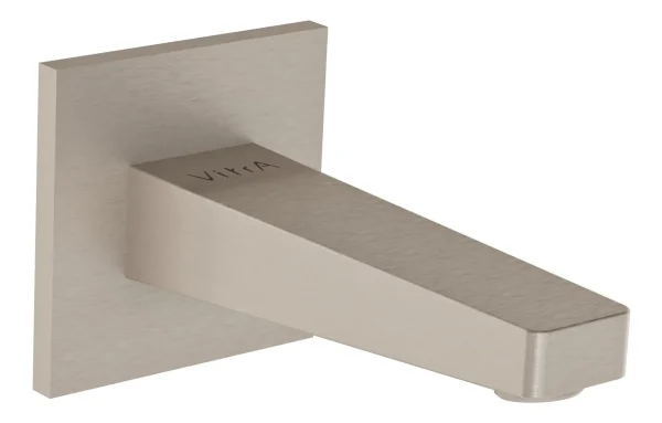 VitrA Root Square Wall Mounted Bath Spout - Brushed Nickel
