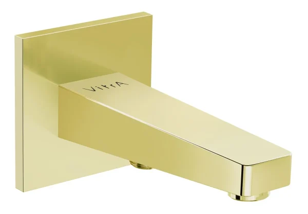 VitrA Root Square Wall Mounted Bath Spout - Soft Gold