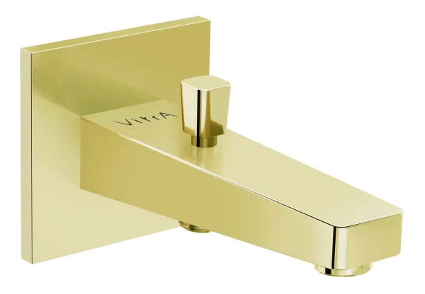 VitrA Root Square Wall Mounted Monohole Bath/Shower Mixer - Soft Gold