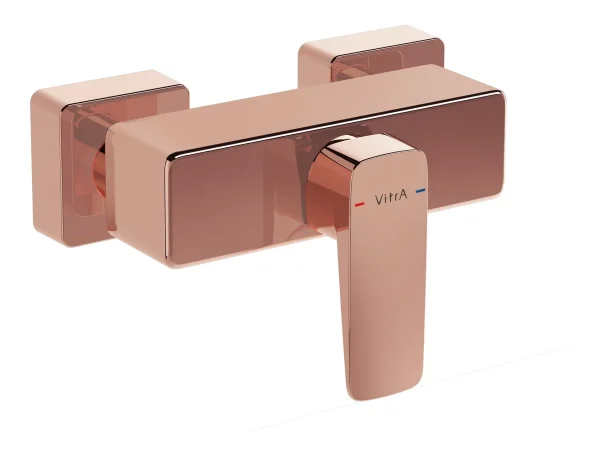 VitrA Root Square Wall Mounted Shower Mixer Valve - Soft Copper