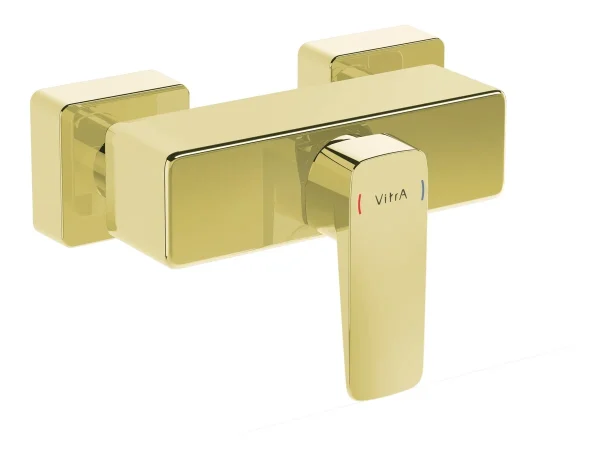 VitrA Root Square Wall Mounted Shower Mixer Valve - Soft Gold