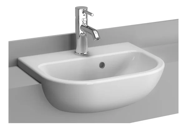 VitrA S20 450x350mm 1TH Semi Recessed Basin - White