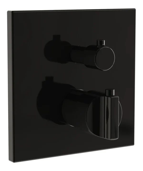 VitrA Suit Integrated Thermostatic Bath/Shower Mixer - Gloss Black