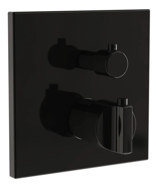 VitrA Suit Integrated Thermostatic Shower Mixer - Gloss Black