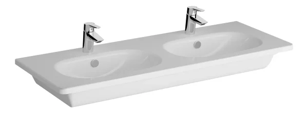 VitrA Zentrum 1200x460mm 2TH Vanity Basin w/Overflow - White