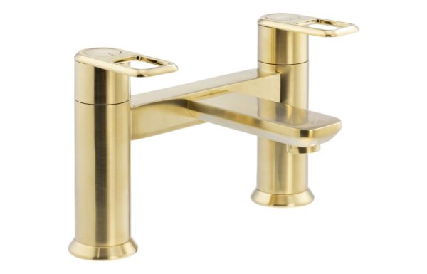 Abode Levarto Deck Mounted Bath Filler - Brushed Brass