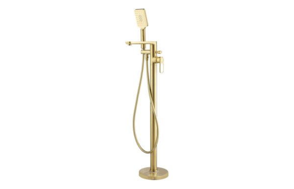 Abode Levarto Floor Standing Bath Shower Mixer - Brushed Brass