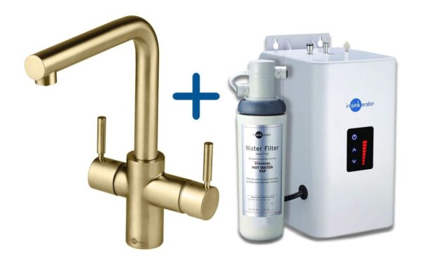 InSinkErator 3N1 L Shape Tap Neo Tank & Filter Pack - Brushed Gold