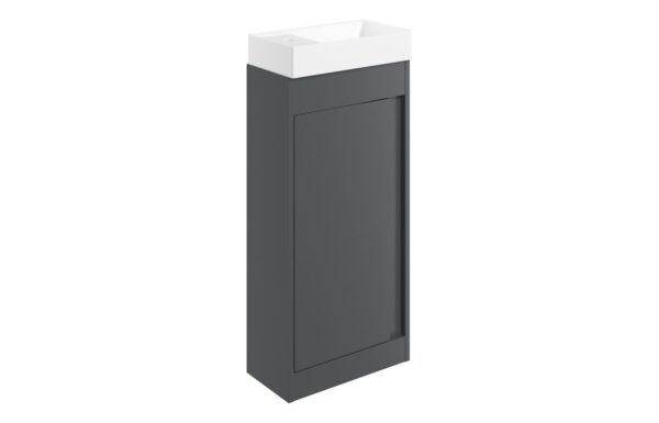 Novello Elarix 410mm Floor Standing Unit Inc. Basin - Matt Graphite Grey