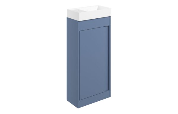 Novello Elarix 410mm Floor Standing Unit Inc. Basin - Matt Misty Blue