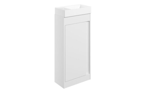 Novello Elarix 410mm Floor Standing Unit Inc. Basin - White Gloss