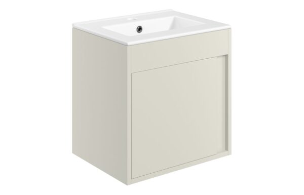 Novello Elarix 510mm Wall Hung Unit Inc. Basin - Matt Latte