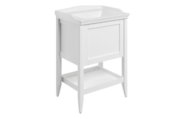 Novello Palvra 650mm Floor Standing 1 Drawer Basin Unit W/Basin - Matt White