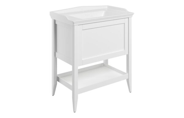 Novello Palvra 800mm Floor Standing 1 Drawer Basin Unit W/Basin - Matt White