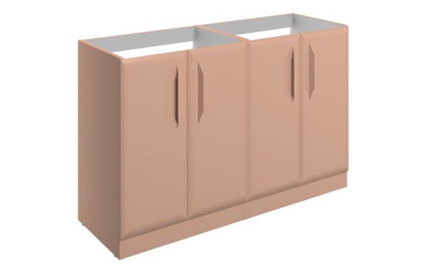 Novello Zenvra 1200mm Floor Standing 4 Door Basin Unit (No Top) - Matt Apricot