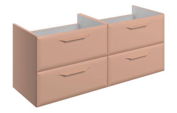 Novello Zenvra 1200mm Wall Hung 4 Drawer Basin Unit (No Top) - Matt Apricot