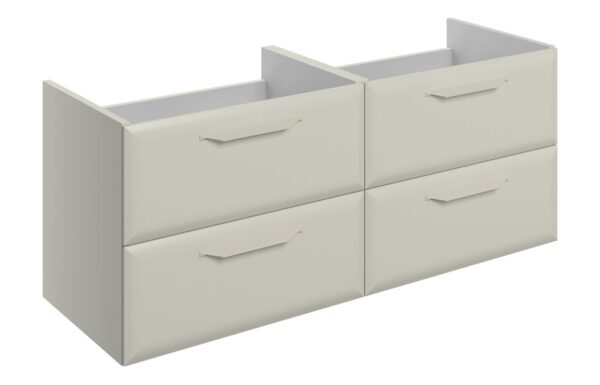 Novello Zenvra 1200mm Wall Hung 4 Drawer Basin Unit (No Top) - Matt Latte