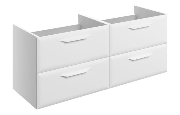 Novello Zenvra 1200mm Wall Hung 4 Drawer Basin Unit (No Top) - Matt White