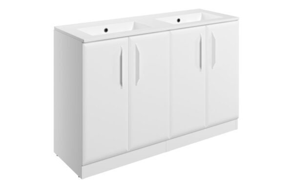 Novello Zenvra 1210mm Floor Standing 4 Door Basin Unit W/0TH Basin - Matt White