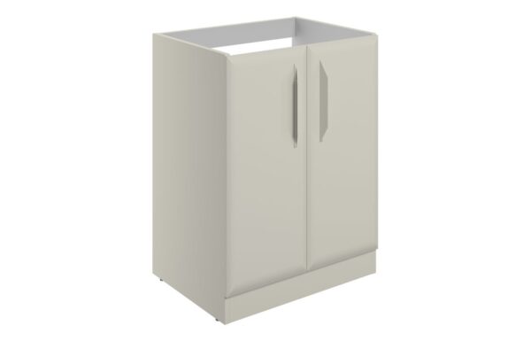 Novello Zenvra 600mm Floor Standing 2 Door Basin Unit (No Top) - Matt Latte