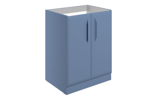 Novello Zenvra 600mm Floor Standing 2 Door Basin Unit (No Top) - Matt Misty Blue