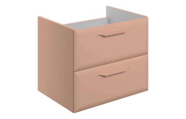 Novello Zenvra 600mm Wall Hung 2 Drawer Basin Unit (No Top) - Matt Apricot