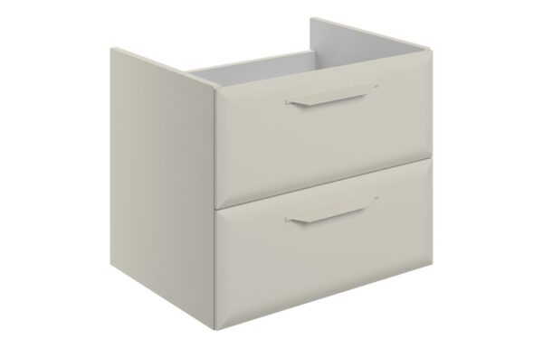 Novello Zenvra 600mm Wall Hung 2 Drawer Basin Unit (No Top) - Matt Latte