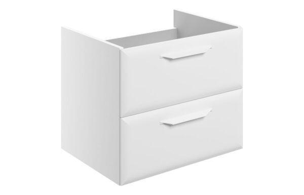 Novello Zenvra 600mm Wall Hung 2 Drawer Basin Unit (No Top) - Matt White