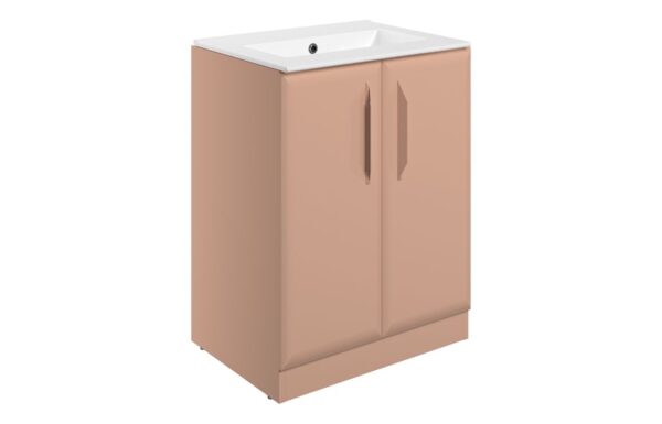 Novello Zenvra 615mm Floor Standing 2 Door Basin Unit W/0TH Basin - Matt Apricot