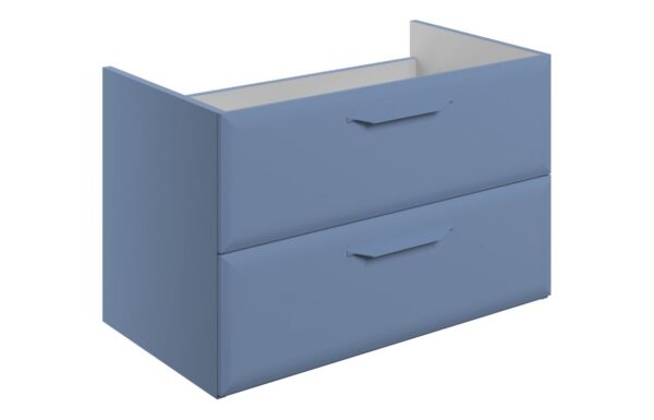 Novello Zenvra 795mm Wall Hung 2 Drawer Basin Unit (No Top) - Matt Misty Blue