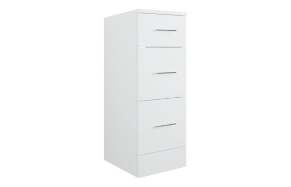 Novello Henvra 300mm 3 Drawer Base Unit - White Gloss
